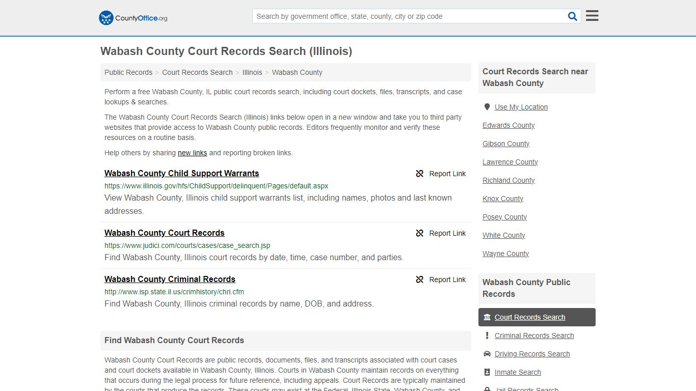 Wabash County Court Records Search (Illinois) - County Office